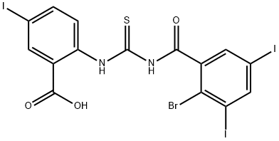 2-[[[(2-BROMO-3,5-DIIODOBENZOYL)AMINO]THIOXOMETHYL]AMINO]-5-IODO-BENZOIC ACID Struktur