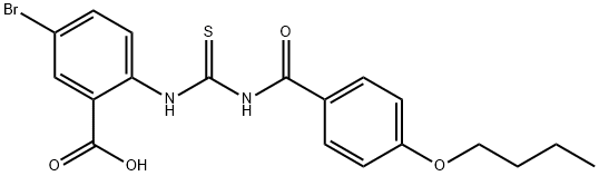 5-BROMO-2-[[[(4-BUTOXYBENZOYL)AMINO]THIOXOMETHYL]AMINO]-BENZOIC ACID Struktur