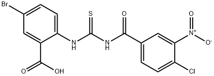 5-BROMO-2-[[[(4-CHLORO-3-NITROBENZOYL)AMINO]THIOXOMETHYL]AMINO]-BENZOIC ACID Struktur