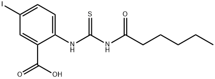 5-IODO-2-[[[(1-OXOHEXYL)AMINO]THIOXOMETHYL]AMINO]-BENZOIC ACID Struktur