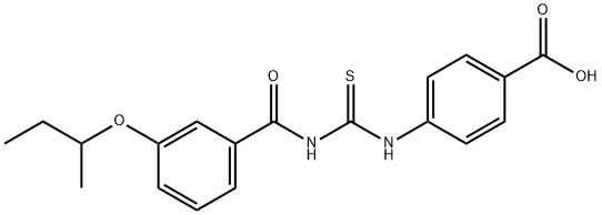 4-[[[[3-(1-METHYLPROPOXY)BENZOYL]AMINO]THIOXOMETHYL]AMINO]-BENZOIC ACID Struktur