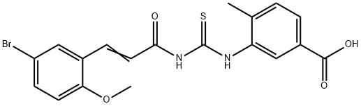 3-[[[[3-(5-BROMO-2-METHOXYPHENYL)-1-OXO-2-PROPENYL]AMINO]THIOXOMETHYL]AMINO]-4-METHYL-BENZOIC ACID Struktur