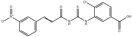 4-CHLORO-3-[[[[3-(3-NITROPHENYL)-1-OXO-2-PROPENYL]AMINO]THIOXOMETHYL]AMINO]-BENZOIC ACID Struktur