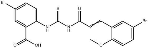 5-BROMO-2-[[[[3-(5-BROMO-2-METHOXYPHENYL)-1-OXO-2-PROPENYL]AMINO]THIOXOMETHYL]AMINO]-BENZOIC ACID Struktur