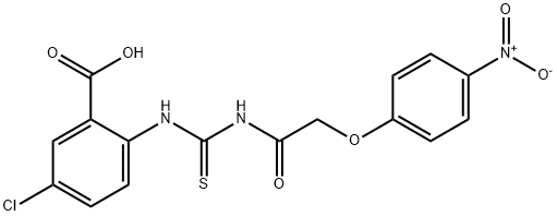 5-CHLORO-2-[[[[(4-NITROPHENOXY)ACETYL]AMINO]THIOXOMETHYL]AMINO]-BENZOIC ACID Struktur