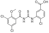 4-CHLORO-3-[[[(3,5-DICHLORO-2-METHOXYBENZOYL)AMINO]THIOXOMETHYL]AMINO]-BENZOIC ACID Struktur