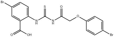 5-BROMO-2-[[[[(4-BROMOPHENOXY)ACETYL]AMINO]THIOXOMETHYL]AMINO]-BENZOIC ACID Struktur