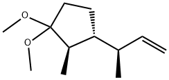 Cyclopentane, 1,1-dimethoxy-2-methyl-3-[(1R)-1-methyl-2-propenyl]-, (2R,3R)- (9CI) Struktur