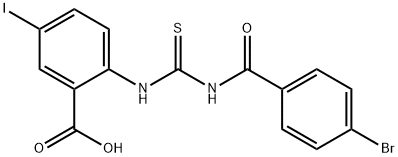 2-[[[(4-BROMOBENZOYL)AMINO]THIOXOMETHYL]AMINO]-5-IODO-BENZOIC ACID Struktur