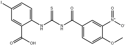 5-IODO-2-[[[(4-METHOXY-3-NITROBENZOYL)AMINO]THIOXOMETHYL]AMINO]-BENZOIC ACID Struktur