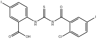 2-[[[(2-CHLORO-5-IODOBENZOYL)AMINO]THIOXOMETHYL]AMINO]-5-IODO-BENZOIC ACID Struktur