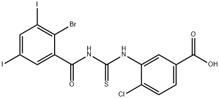 3-[[[(2-BROMO-3,5-DIIODOBENZOYL)AMINO]THIOXOMETHYL]AMINO]-4-CHLORO-BENZOIC ACID Struktur