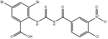 3,5-DIBROMO-2-[[[(4-CHLORO-3-NITROBENZOYL)AMINO]THIOXOMETHYL]AMINO]-BENZOIC ACID Struktur