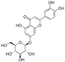 2-(3,4-dihydroxyphenyl)-7-(beta-D-glucopyranosyloxy)-5-hydroxy-4H-1-benzopyran-4-one Struktur