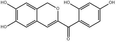 (6,7-Dihydroxy-1H-2-benzopyran-3-yl)(2,4-dihydroxyphenyl) ketone Struktur