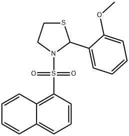 Thiazolidine, 2-(2-methoxyphenyl)-3-(1-naphthalenylsulfonyl)- (9CI) Struktur