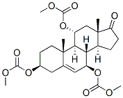 Androst-5-en-17-one, 3,7,11-tris[(methoxycarbonyl)oxy]-, (3beta,7beta,11alpha)- (9CI) Struktur