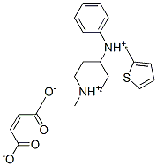 1-methyl-4-[phenyl(thien-2-ylmethyl)ammonio]piperidinium maleate Struktur