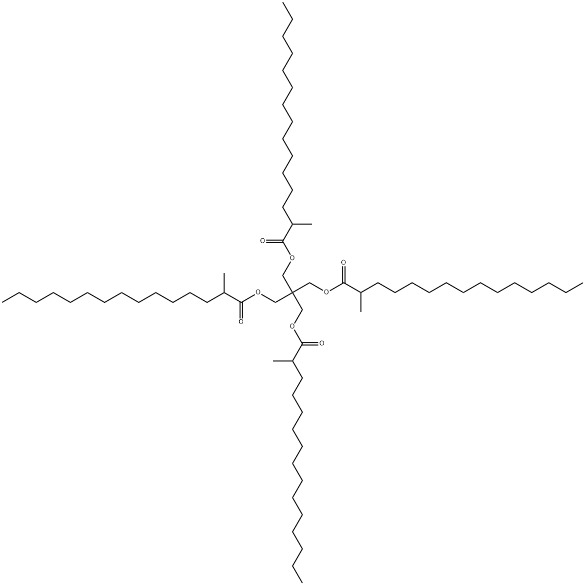 2,2-bis[[(2-methyl-1-oxopentadecyl)oxy]methyl]propane-1,3-diyl bis(2-methylpentadecanoate) Struktur