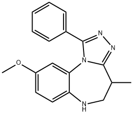 5,6-Dihydro-9-methoxy-4-methyl-1-phenyl-4H-[1,2,4]triazolo[4,3-a][1,5]benzodiazepine Struktur