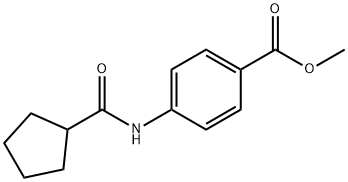 Benzoic acid, 4-[(cyclopentylcarbonyl)amino]-, methyl ester (9CI) Struktur