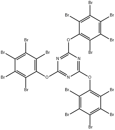 2,4,6-Tris(pentabromophenoxy)-1,3,5-triazine Struktur