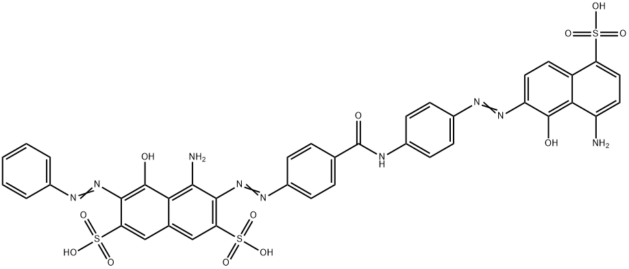 4-amino-3-[[4-[[[4-[(8-amino-1-hydroxy-5-sulpho-2-naphthyl)azo]phenyl]amino]carbonyl]phenyl]azo]-5-hydroxy-6-(phenylazo)naphthalene-2,7-disulphonic acid Struktur