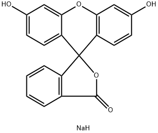 2-(3,6-dihydroxyxanthen-9-yl)benzoic acid, sodium salt Struktur