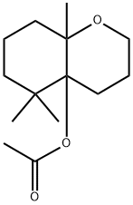 5,5,8a-Trimethylhexahydro-2H-chromen-4a(5H)-yl acetate Struktur