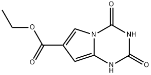 Pyrrolo[1,2-a]-1,3,5-triazine-7-carboxylic acid, 1,2,3,4-tetrahydro-2, 4-dioxo-, ethyl ester Struktur