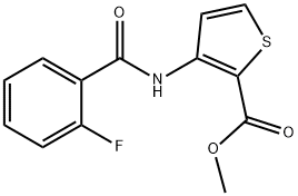 methyl 3-[(2-fluorobenzoyl)amino]-2-thiophenecarboxylate Struktur