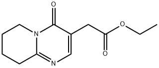 6,7,8,9-Tetrahydro-4-oxo-4H-pyrido[1,2-a]pyrimidine-3-acetic acid ethyl ester Struktur