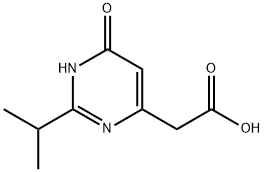 4-Pyrimidineacetic acid, 1,6-dihydro-2-(1-methylethyl)-6-oxo- (9CI) Struktur