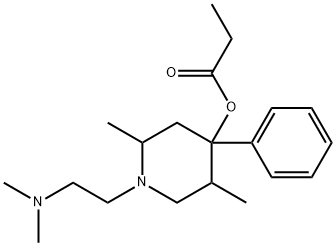 2,5-Dimethyl-1-(2-dimethylaminoethyl)-4-phenyl-4-propionyloxypiperidine Struktur