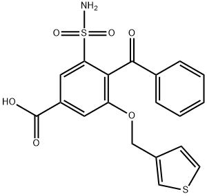 4-benzoyl-5-sulfamoyl-3-(3-thenyloxy)benzoic acid Struktur