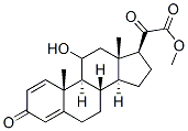 methyl 11-hydroxy-3,20-dioxo-1,4-pregnadien-21-oate Struktur