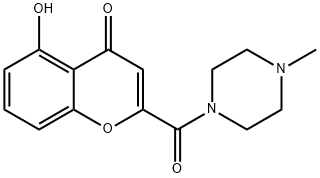 5-HYDROXY-2-(4-METHYL-PIPERAZINE-1-CARBONYL)-CHROMEN-4-ONE Struktur