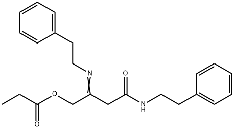 [3-(phenethylcarbamoyl)-2-phenethylimino-propyl] propanoate Struktur