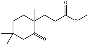 1,4,4-Trimethyl-2-oxocyclohexanepropionic acid methyl ester Struktur