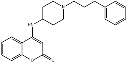 4-[[1-(3-phenylpropyl)-4-piperidyl]amino]-2-benzopyrone Struktur