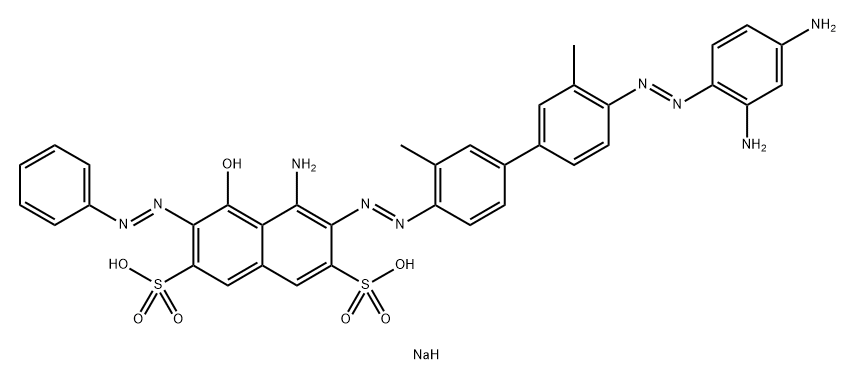 disodium 4-amino-3-[[4'-[(2,4-diaminophenyl)azo]-3,3'-dimethyl[1,1'-biphenyl]-4-yl]azo]-5-hydroxy-6-(phenylazo)naphthalene-2,7-disulphonate Struktur