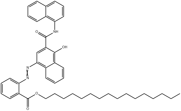 1-Hydroxy-4-[2-(hexadecyloxycarbonyl)phenylazo]-N-(1-naphtyl)-2-naphthamide Struktur