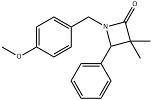 1-[(4-Methoxyphenyl)methyl]-3,3-dimethyl-4-phenylazetidin-2-one Struktur