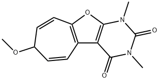 2H-Cyclohepta[4,5]furo[2,3-d]pyrimidine-2,4(3H)-dione,  1,7-dihydro-7-methoxy-1,3-dimethyl-  (9CI) Struktur