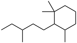 Cyclohexane,1,1,3-trimethyl-2-(3-methylpentyl)- Struktur