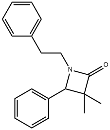 3,3-Dimethyl-4-phenyl-1-(2-phenylethyl)azetidin-2-one Struktur