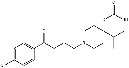 9-[3-(p-Chlorobenzoyl)propyl]-5-methyl-1-oxa-3,9-diazaspiro[5.5]undecan-2-one Struktur