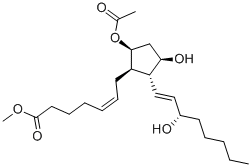 (Z)-7-[(1R,2R,3R,5S)-5-ACETOXY-3-HYDROXY-2-((E)-(S)-3-HYDROXY-OCT-1-ENYL)-CYCLOPENTYL]-HEPT-5-ENOIC ACID METHYL ESTER Struktur