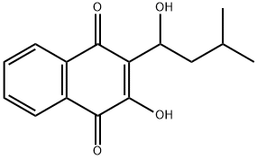 2-Hydroxy-3-(1-hydroxy-3-methylbutyl)-1,4-naphthalenedione Struktur