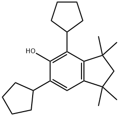 4,6-dicyclopentyl-1,1,3,3-tetramethylindan-5-ol Struktur